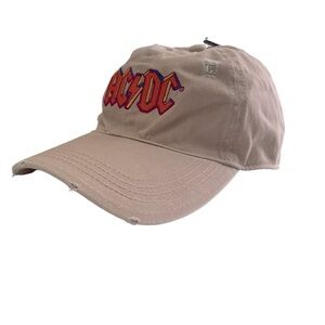 AC/DC Embroidered Distressed Cotton Baseball Cap NEW